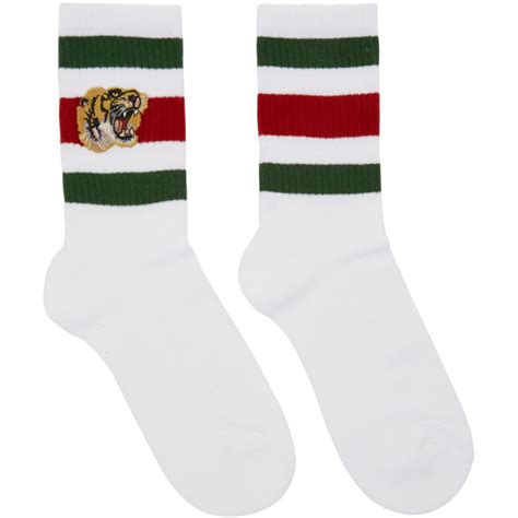 gucci socks tiger|Gucci embroidered tiger socks.